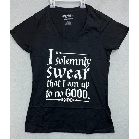 Harry Potter T-Shirt Black Large Men Women Tee Short Sleeve, I Solemnly Swear, - Picture 1 of 7